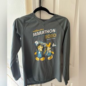 RunDisney World Marathon 2020 womens V neck Gray long sleeve Shirt